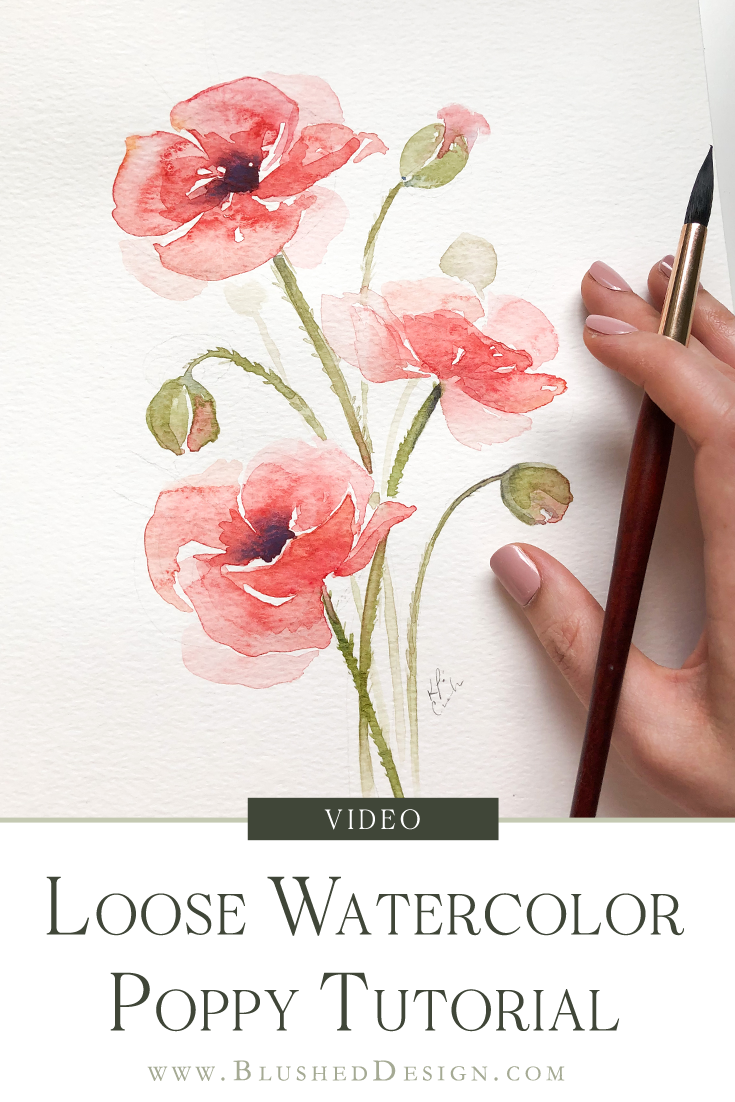 Loose Watercolor Poppy Tutorial — Katrina Crouch  Blushed Design