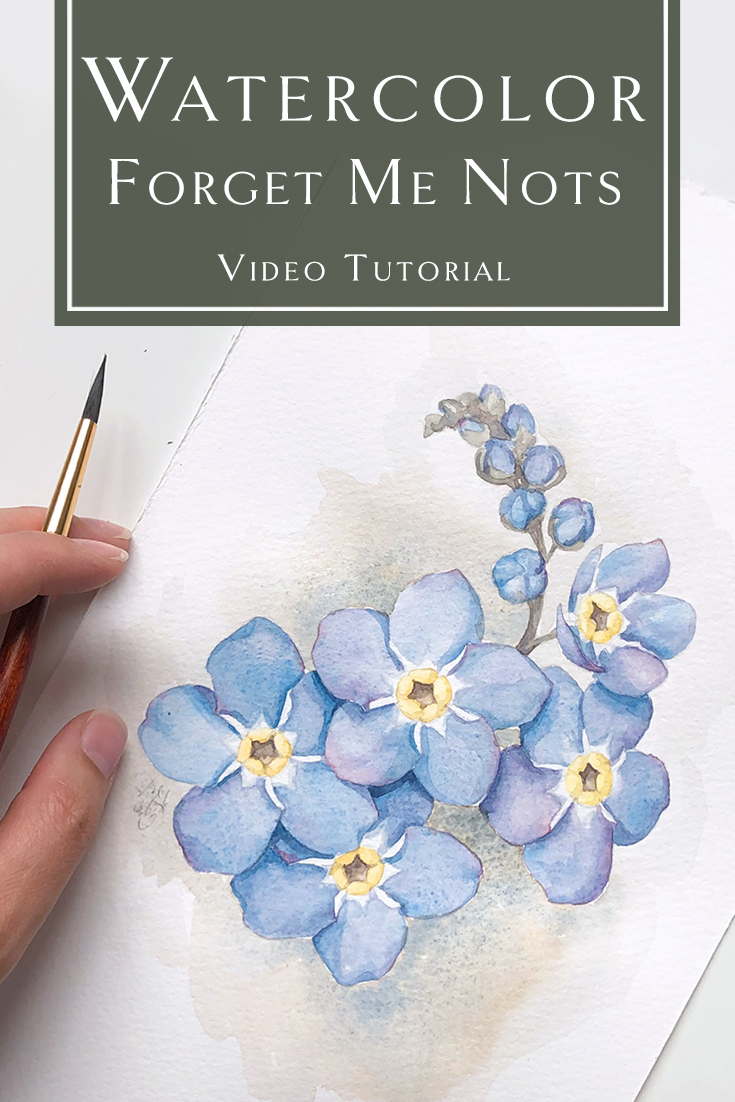 How to Paint Forget Me Nots - Watercolor Tutorial