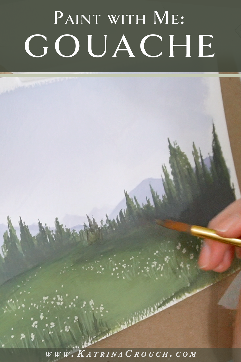 Easy Gouache Landscape Tutorial - Real Time Video Tutorial
