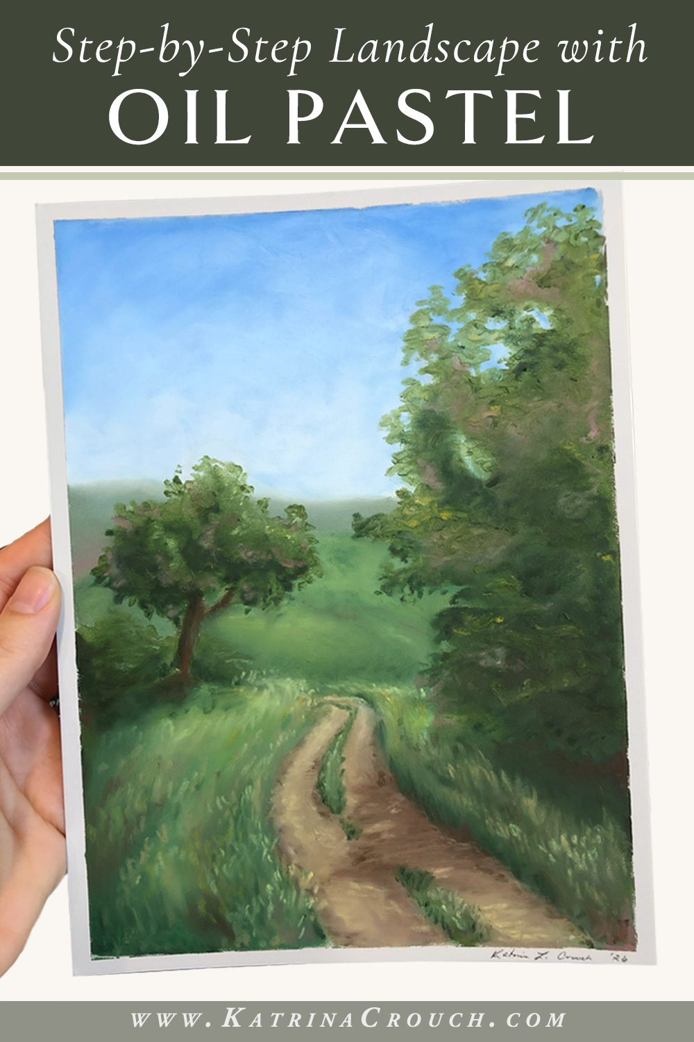 Oil Pastel Landscape Tutorial - Step by Step Drawing Process