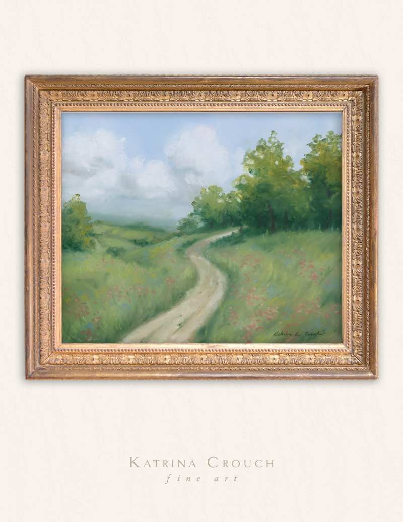 Quiet Road - Oil Pastel Fine Art Print