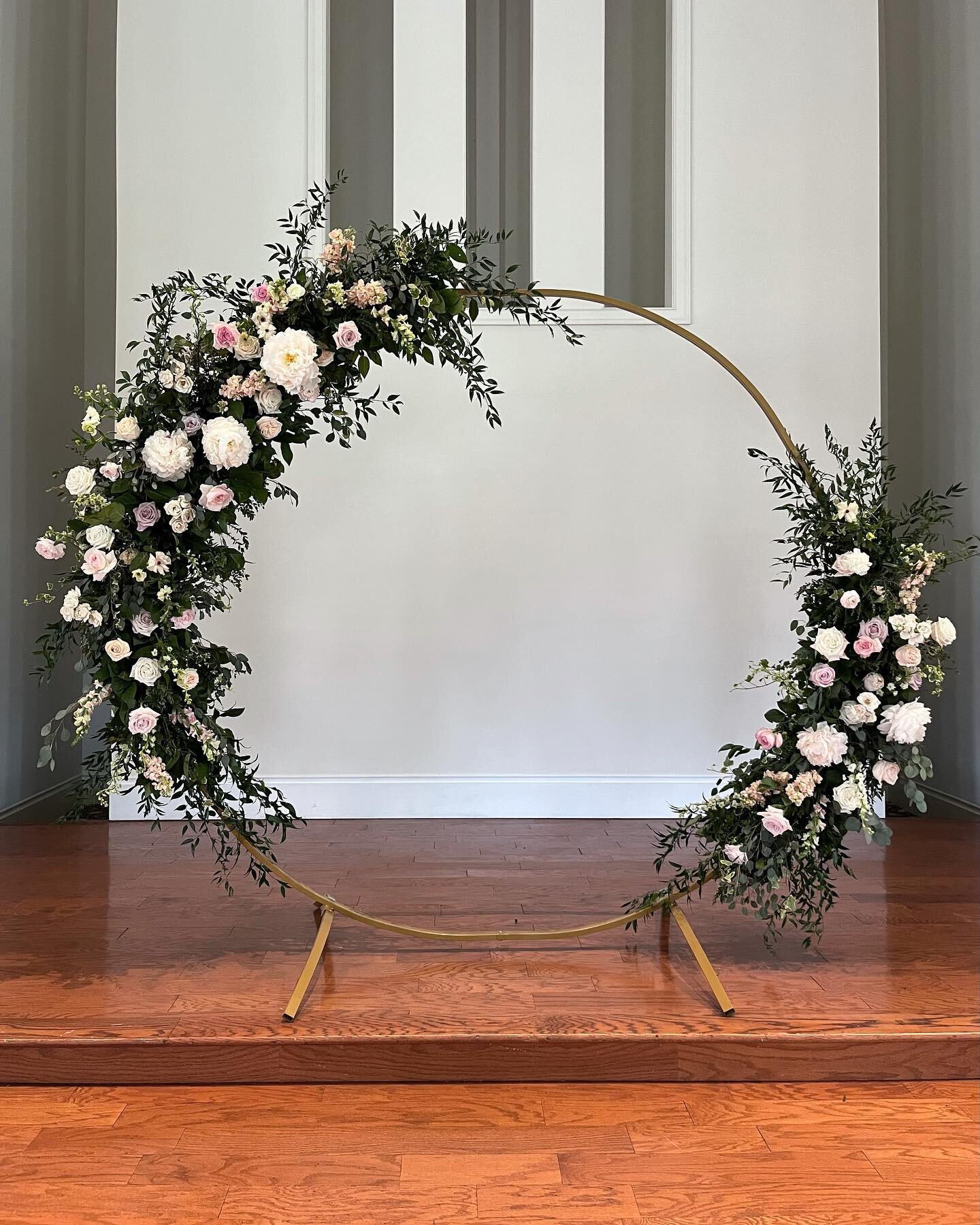 Ceremony arch for Catie &amp; Matt today. 💕 What a beautiful day for these two!! Love these pieces that can be repurposed and used again in the reception space. This one went behind the head table and was perfect in the @ritz_charles garden pavilion