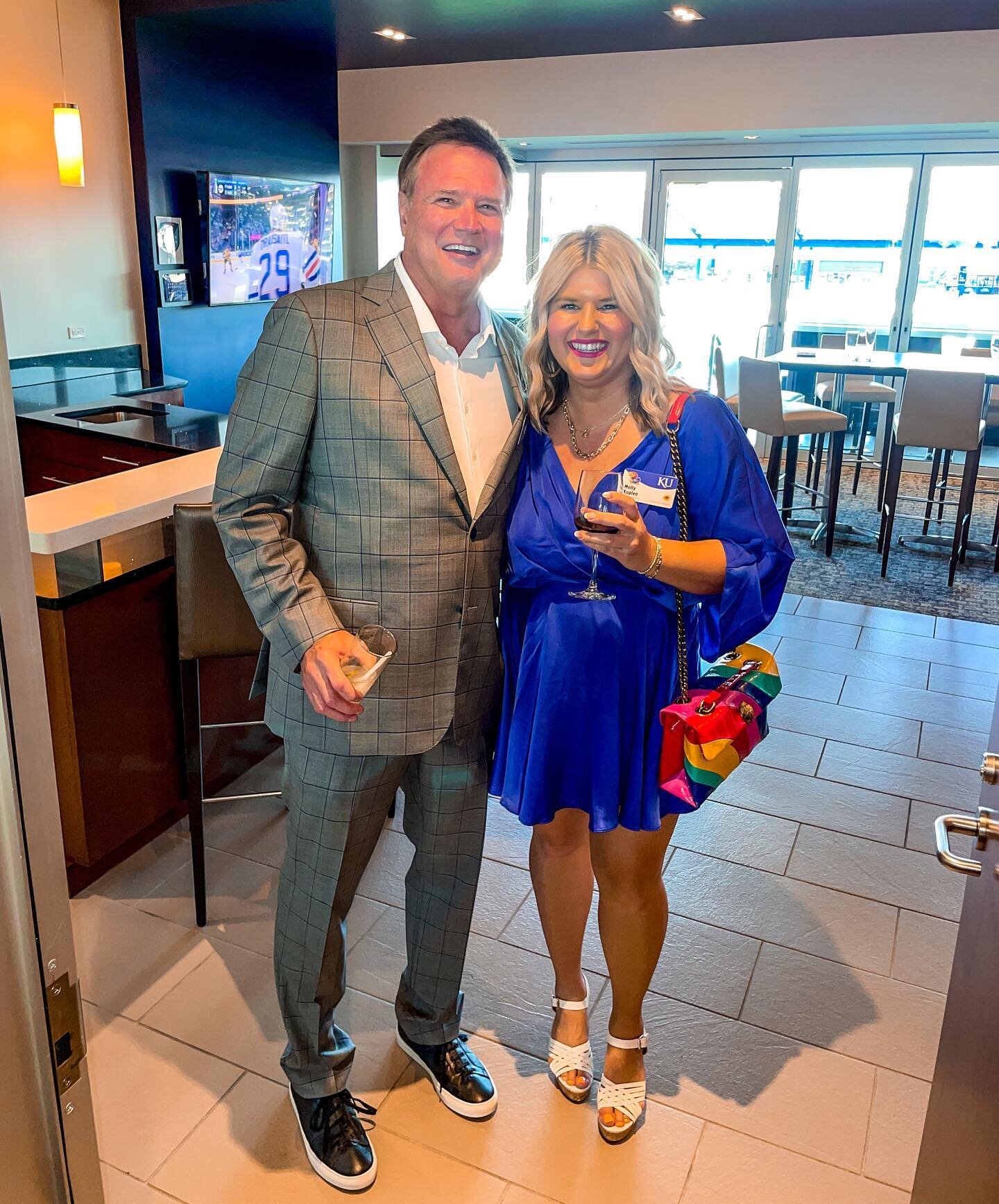 Rock Chalk Forever 💙❤️ &hellip;..and ever! Y&rsquo;all know how much I love KU! Thank you @kualumni for the fun event! 🥳