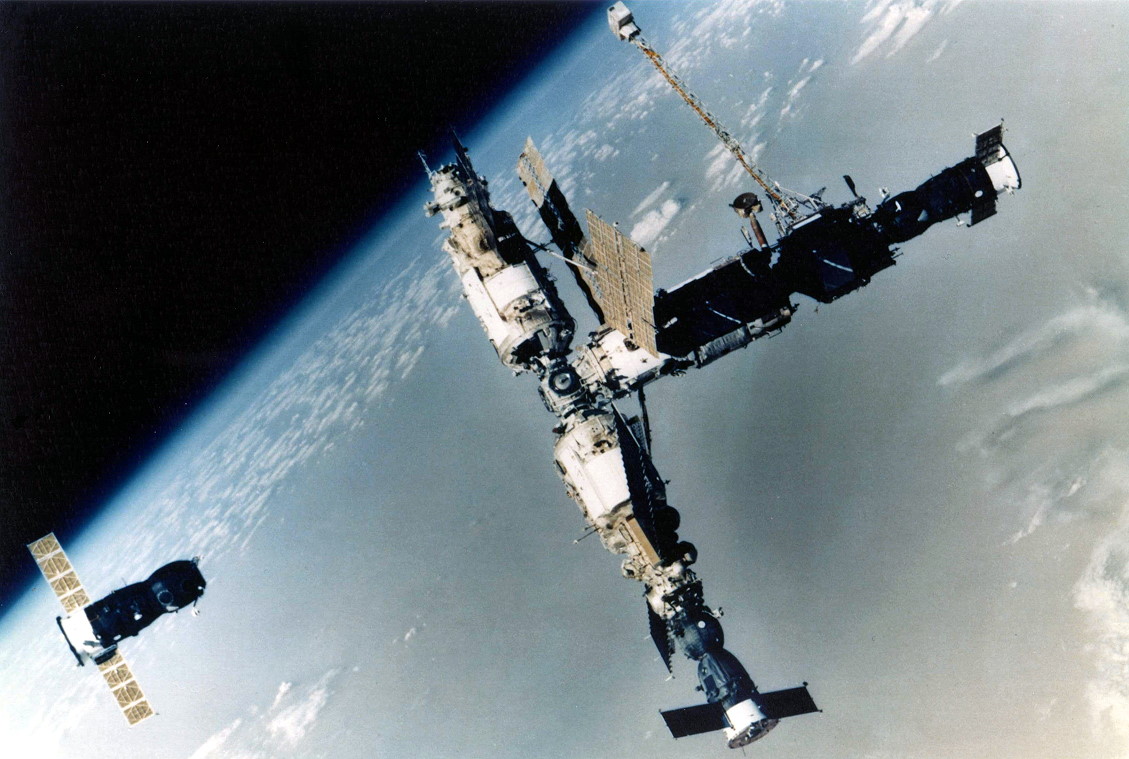  A Soyuz approaches the Russian Mir Space Station in the early 1990s. Photo Credit: Roscosmos 