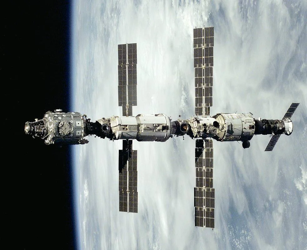 A Progress with the early International Space Station as seen from the crew of a space shuttle. Photo Credit: NASA