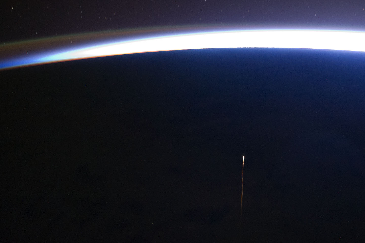  The crew of the ISS snap a picture of a Progress burning up over the Pacific Ocean. Photo Credit: NASA 