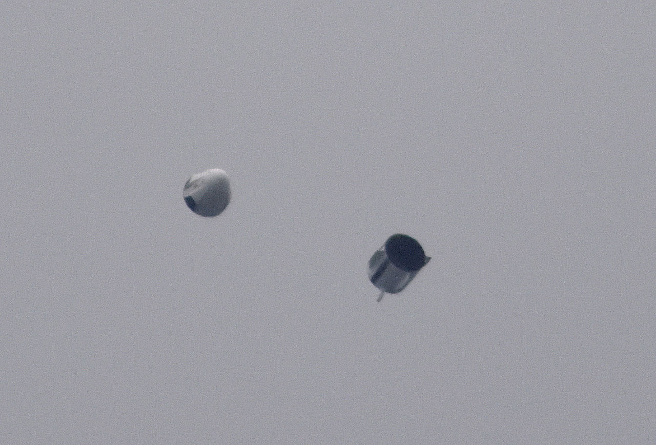  Crew Dragon moments after being lofted skyward on the Pad Abort test. The capsule and Trunk separated, as expected. Photo Credit: SpaceX 