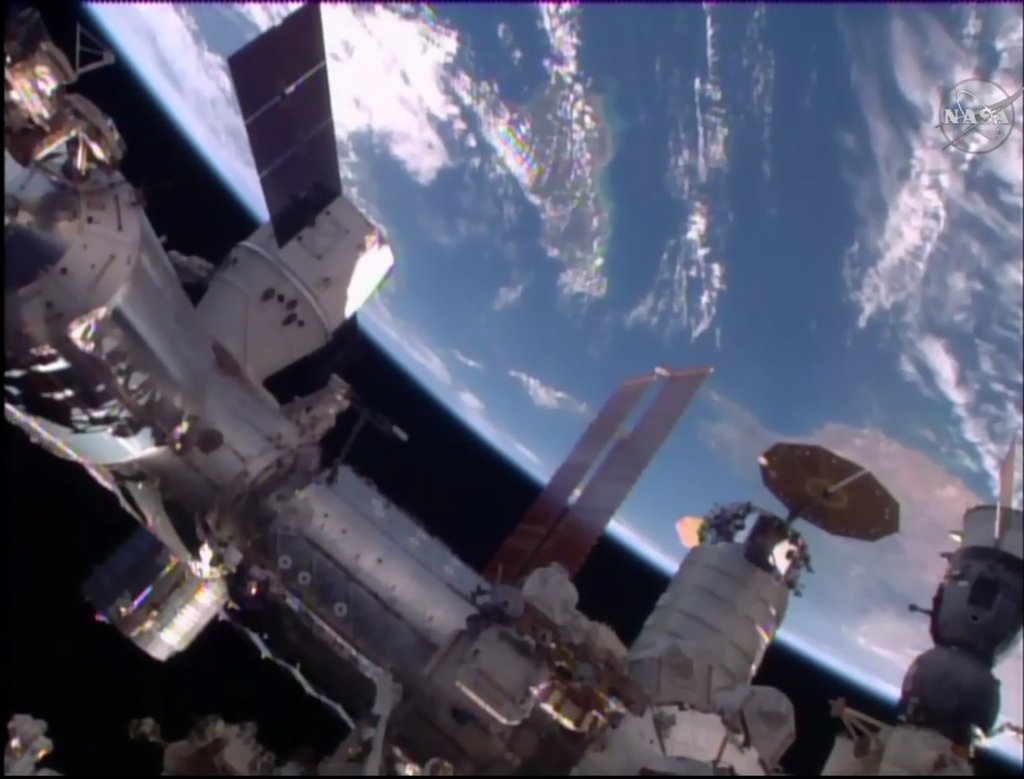  Both commercial cargo vehicles berthed at ISS at the same time for the first time in April 2016. Photo Credit: NASA 