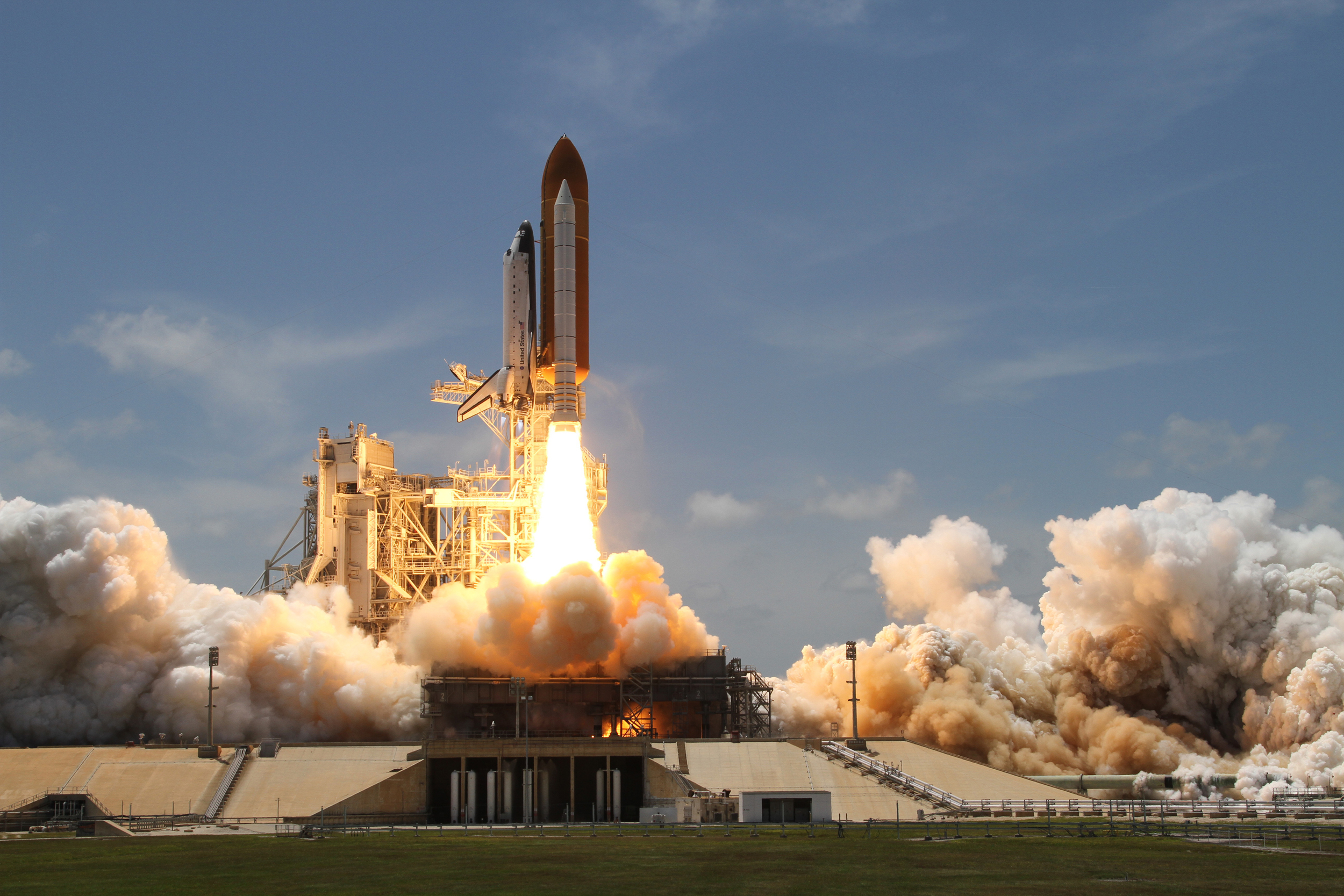  A space shuttle launches from Kennedy Space Center, Florida. Photo Credit: NASA 