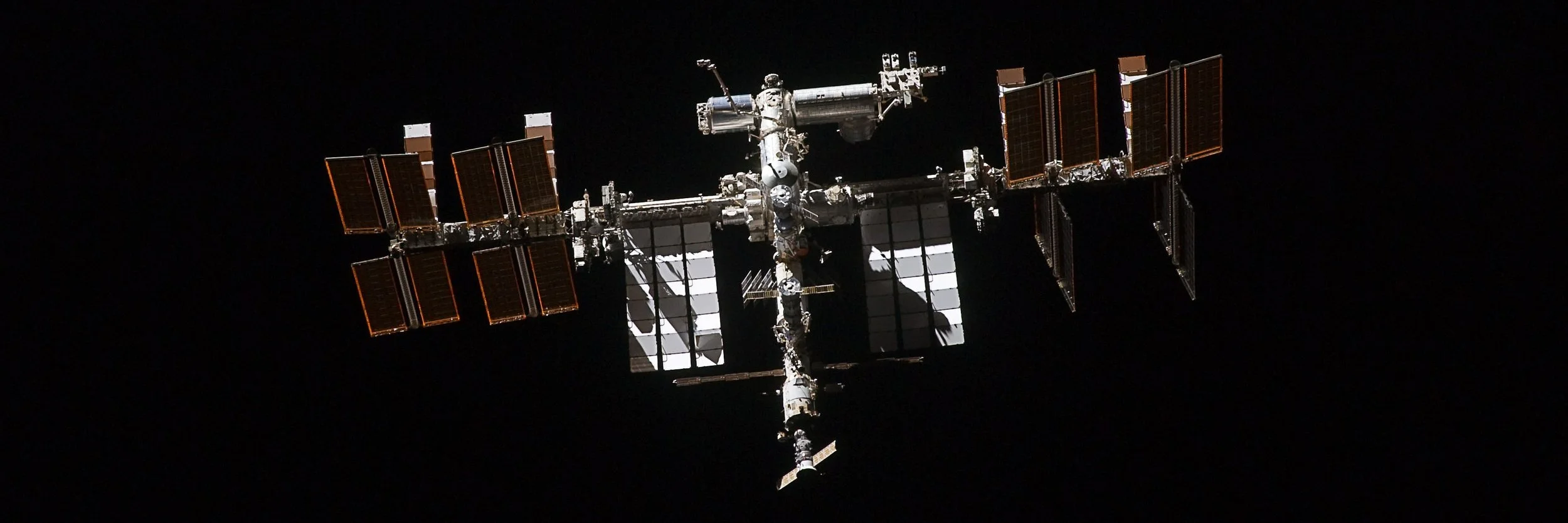 The International Space Station as seen by a departing space shuttle in 2011. Photo Credit: NASA