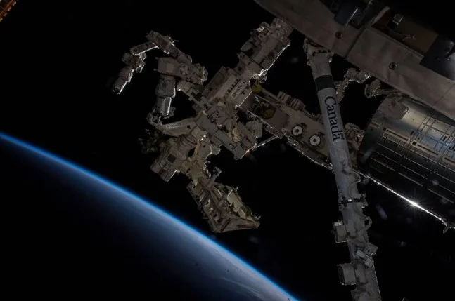 Thomas Pesquet lubricated the Latching End Effector of the "Dextre" Special Purpose Dextrous Manipulator during the March 24, 2017, spacewalk. File Photo Credit: NASA