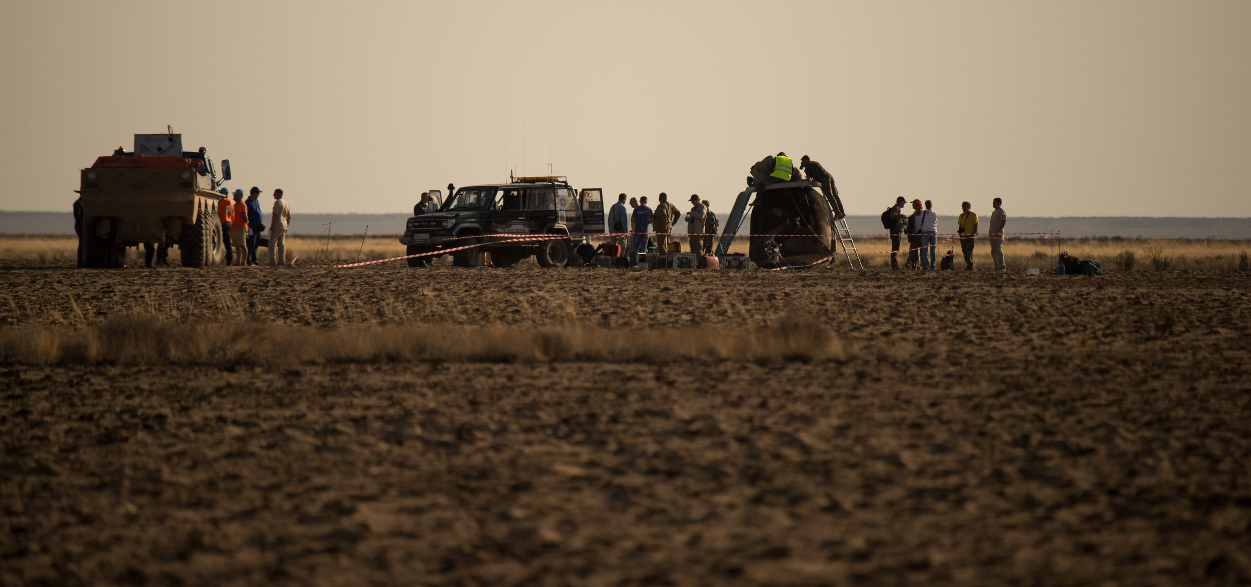  The capsule is turned upright in order to collect items for expedited delivery. Photo Credit: Bill Ingalls / NASA 