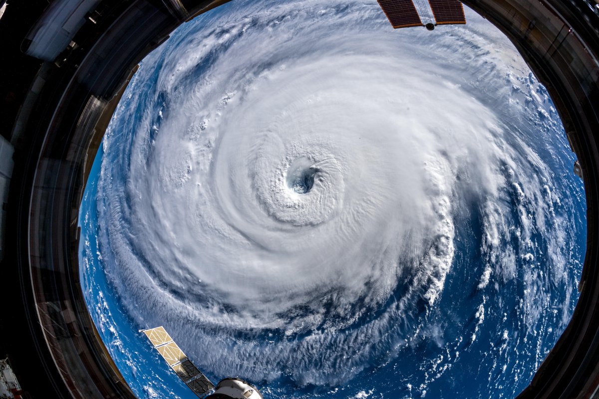  Hurricane Florence directly below the International Space Station. Credit: Alexander Gerst / ESA 