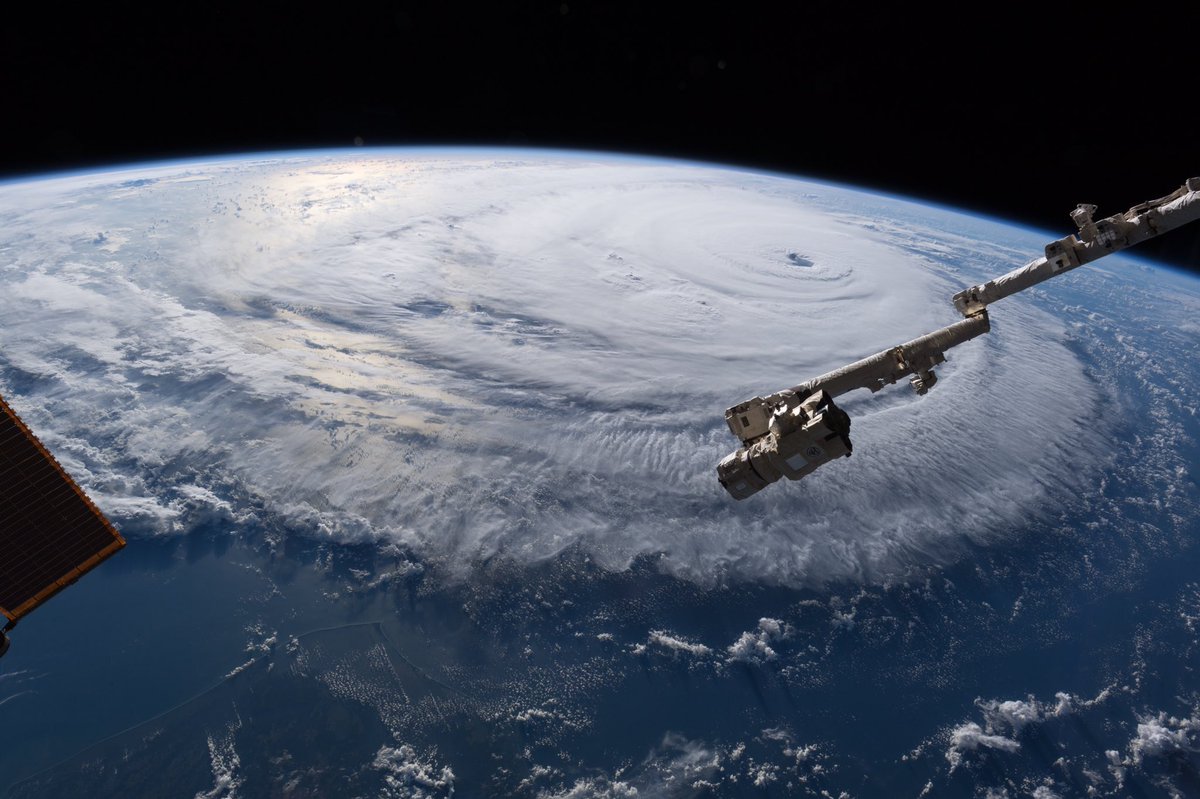  The outer bands of Hurricane Florence begin to approach the East Coast. Credit: Alexander Gerst / ESA 