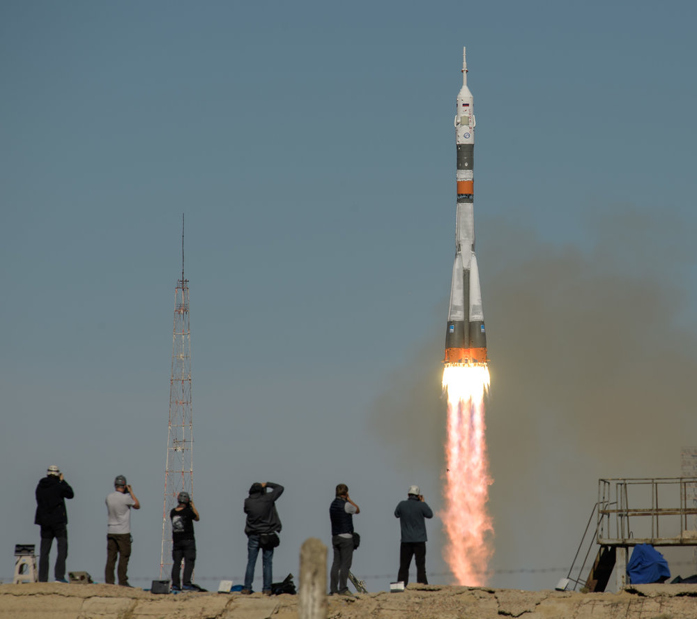  Soyuz MS-10 launches on time at 8:40 UTC Oct. 11, 2018. Credit: NASA/Bill Ingalls 