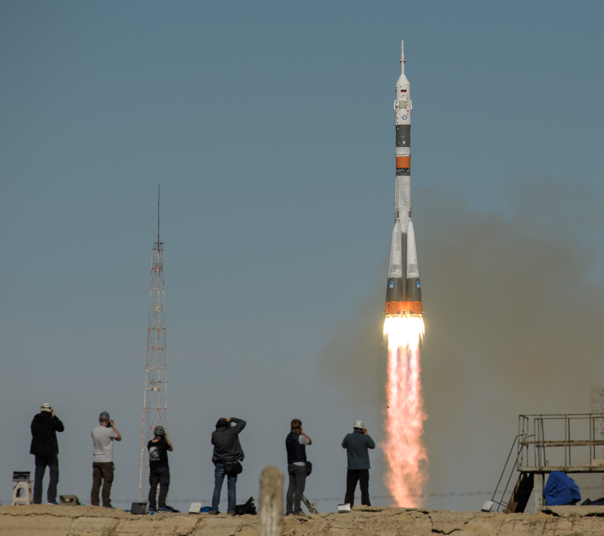 Soyuz MS-10 launches on time at 8:40 UTC Oct. 11, 2018. Credit: NASA/Bill Ingalls