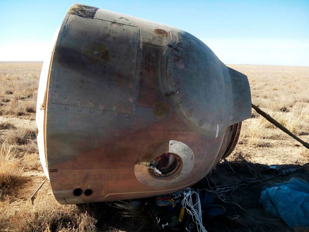 The capsule did its job to protect the crew. It is possible it could be refurbished and flown again. Credit: Russian Defense Ministry Press Service 