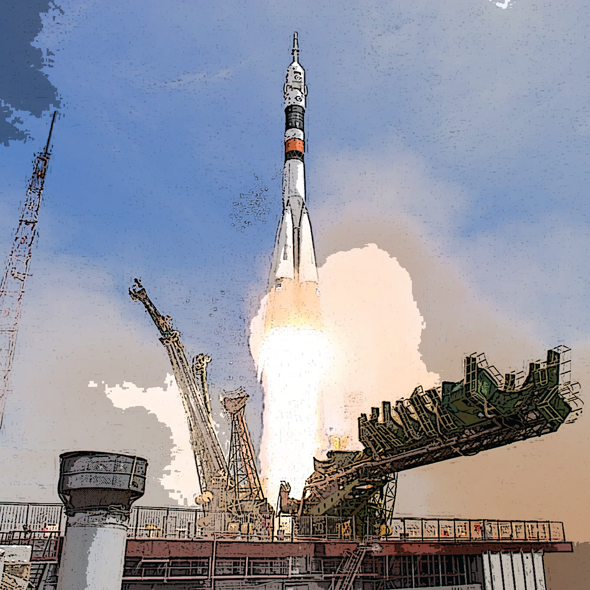 Soyuz MS-24 launch and docking