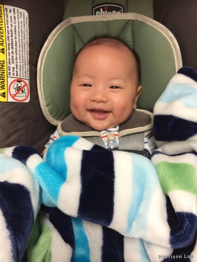  Happy Chic Baby boy's stripe blanket. 