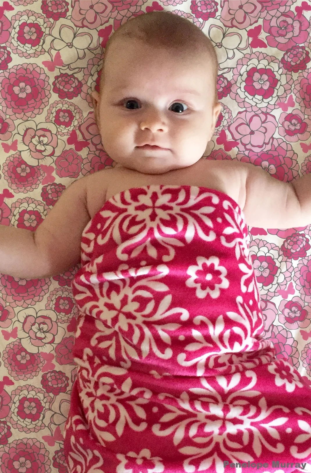  Sheet and blanket from Butterfly Bouquet collection. 