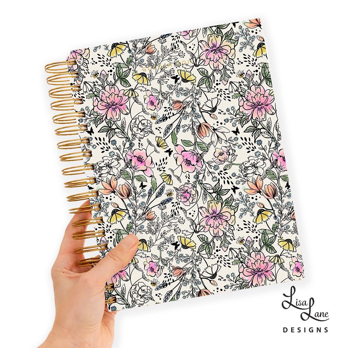 Decided to join in on the @golden.coil design contest fun with my Meadow Floral print. This is a print I had actually made into a mask and wore during the early crazy covid days&hellip;repurposing it for a much happier use as a planner! Swipe for det