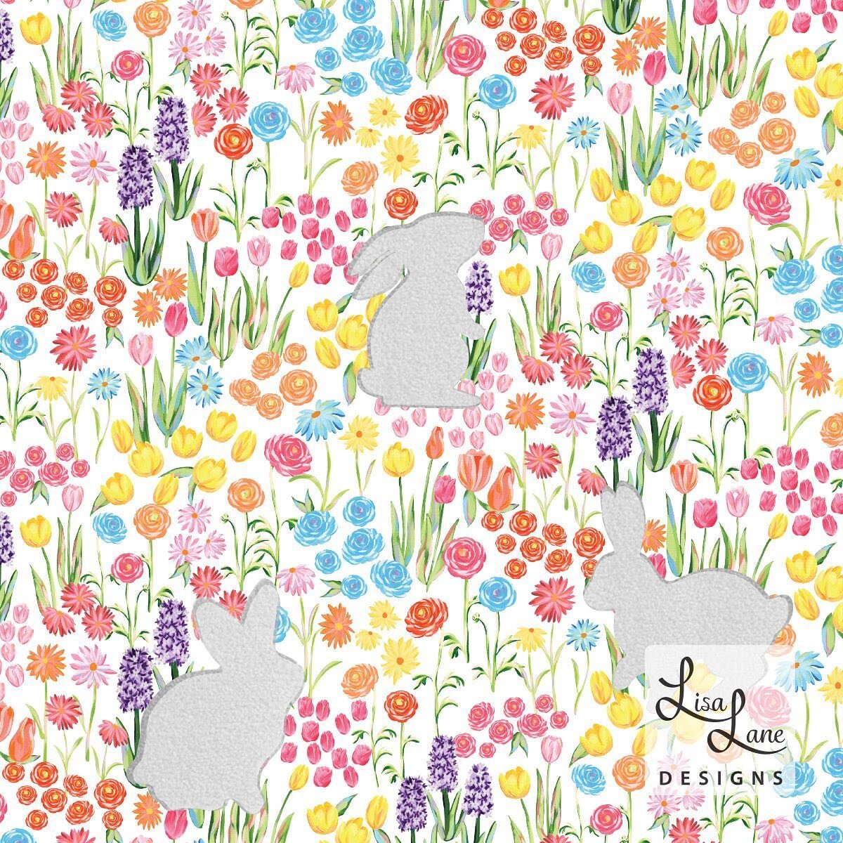 A #springfloral print with soft appliqu&eacute; bunnies&hellip;swipe to see it on a pillow for Easter decor. 💐🐇

#floralprint #easterart #printandpattern #textiledesigner #pillowart #flowerprint #colorfulflowers #colorfulartwork #textiledesign #sof