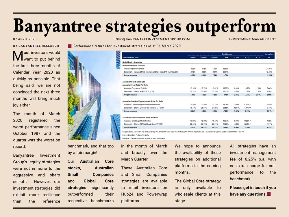 Banyantree strategies outperform