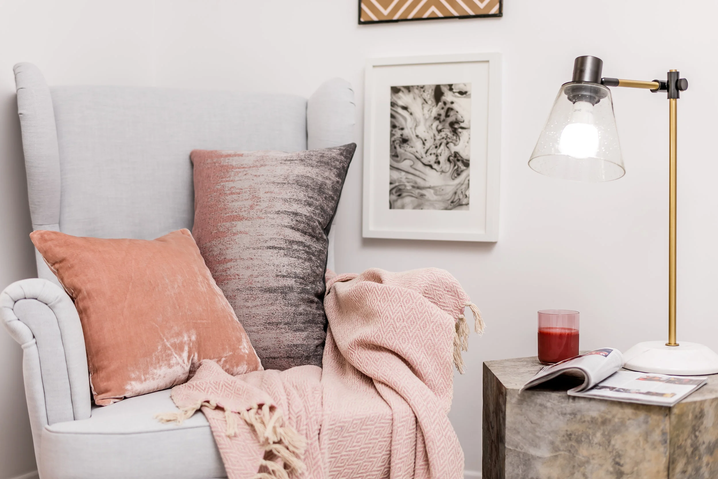 TIP: B e adventurous with textures and colour shades when styling your space with soft furnishings.
