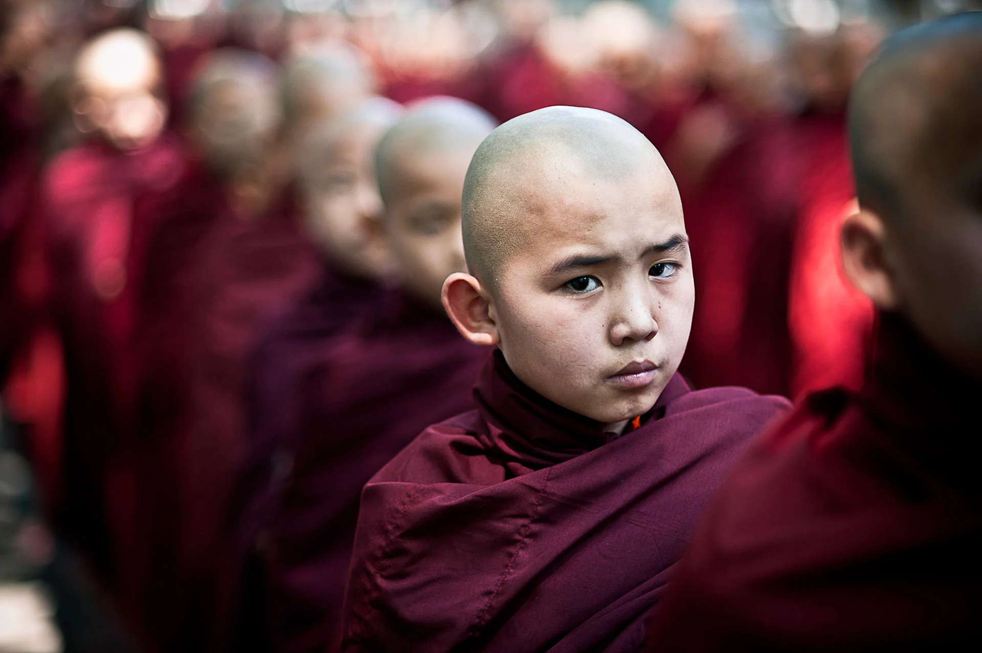 Monk Line at Mandalay, Myanmar