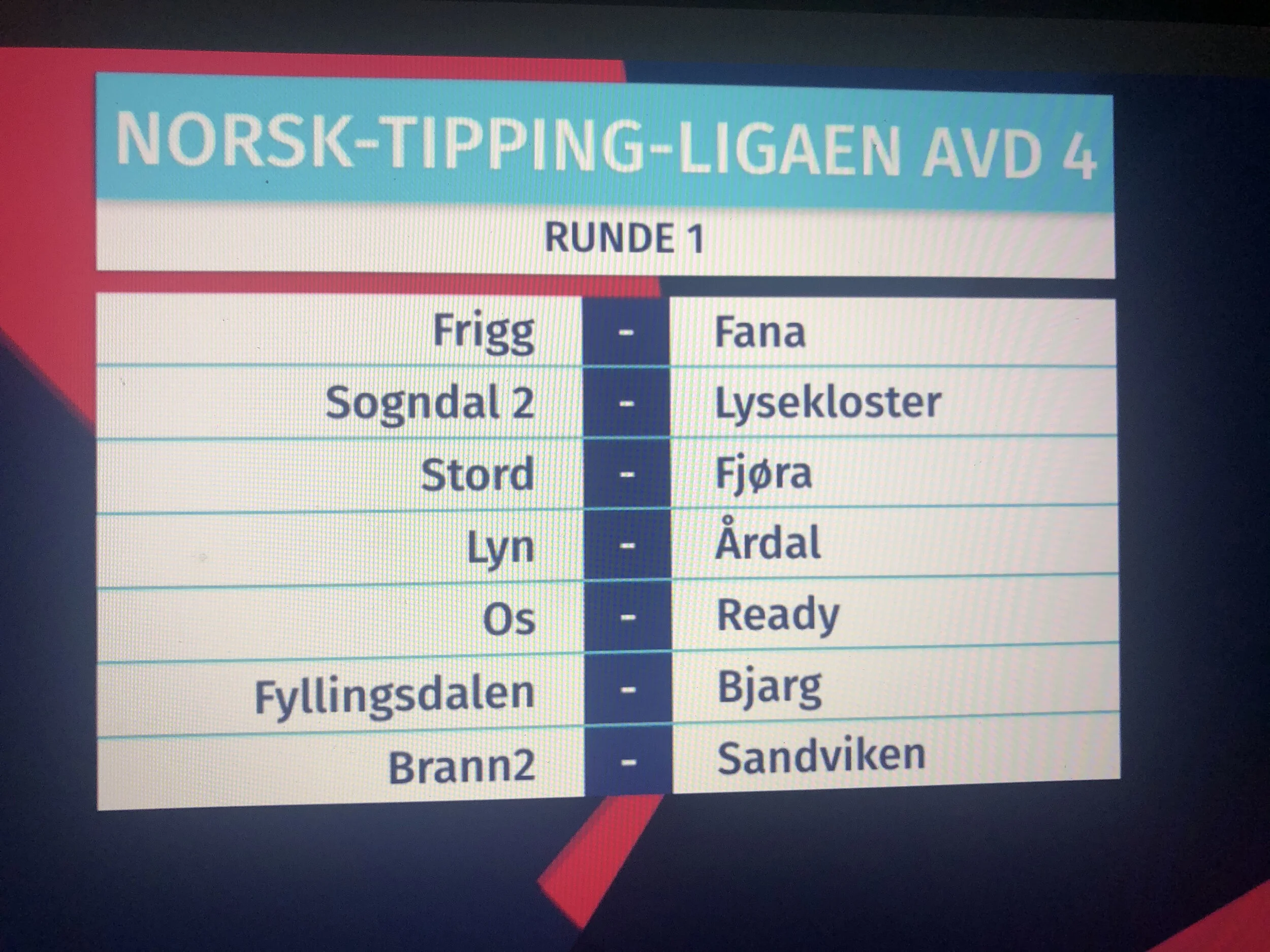 Åpner hjemme mot Årdal