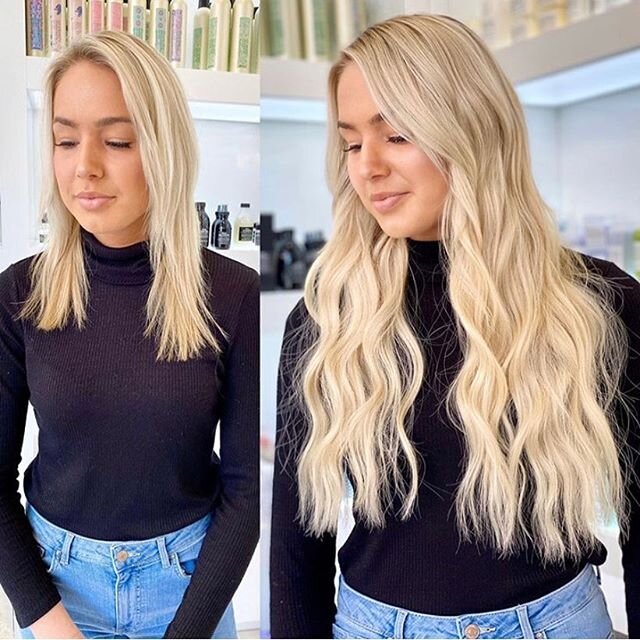 As if our salon coordinator Amanda could get anymore gorgeous (inside and out)! Then @sarahpagehair went and worked her magic with @bellamihair 😍 We&rsquo;re speechless!