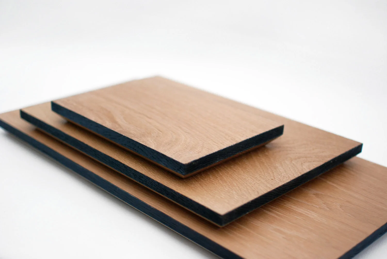 stack wooden chopping boards angled