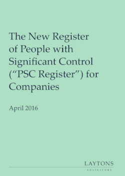 The New Register of People with Significant Control ("PSC Register") for Companies