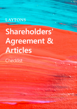 Shareholders' Agreement &amp; Articles: Checklist