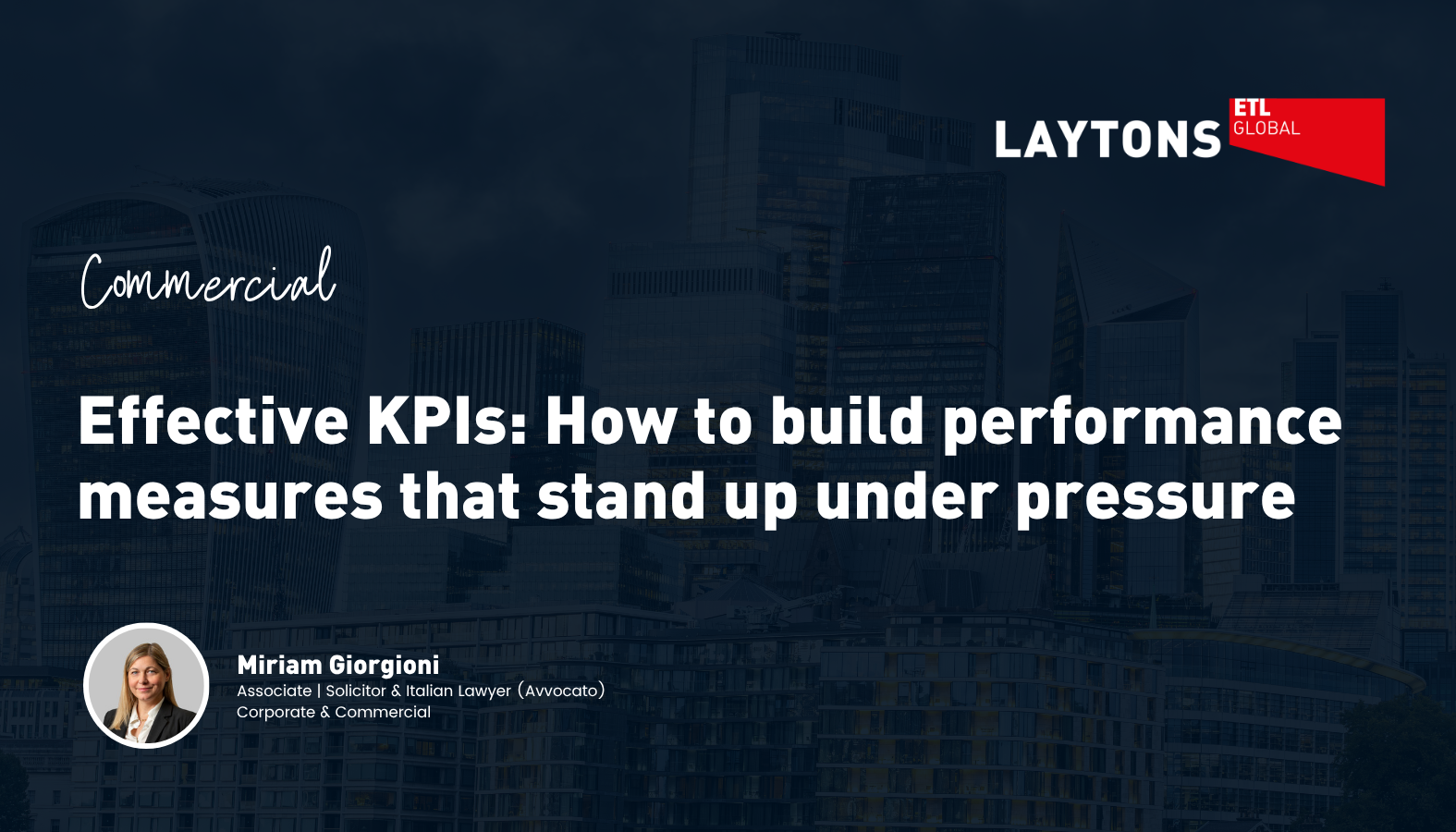 KPIs in supply chain contracts