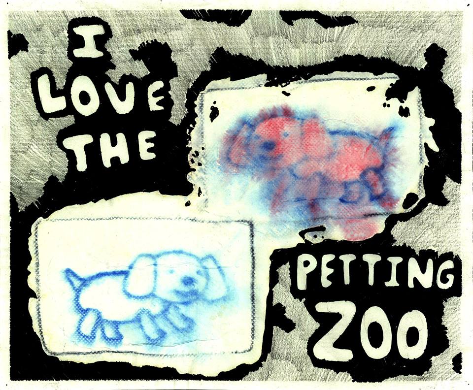  petting zoo  ink,graphite,markers 