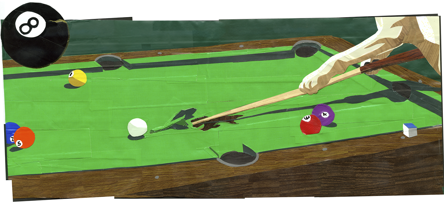 Dog Playing Pool