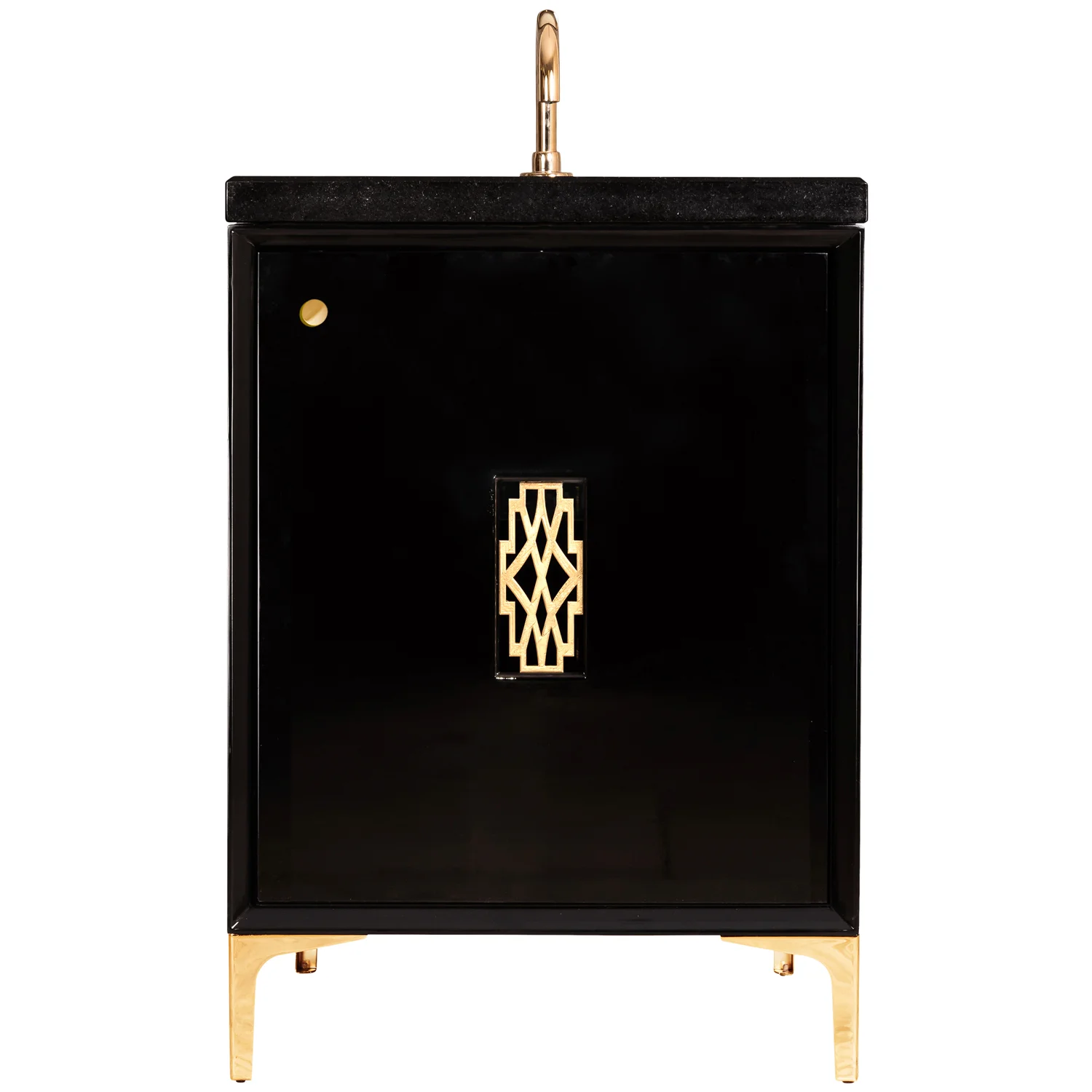 VAN24B-0011 24" Black Frame With Deco - Shown with PB (Polished Brass)