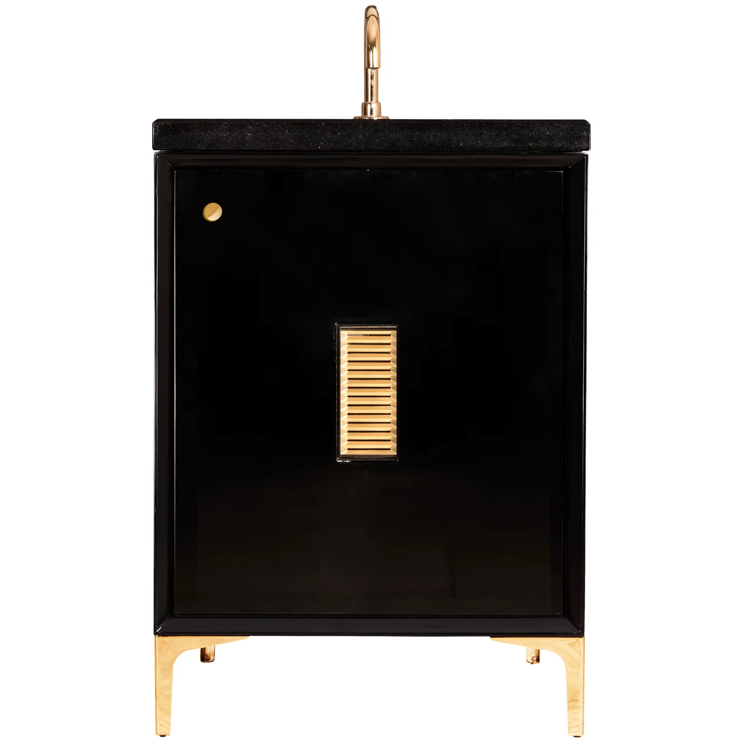 VAN24B-013 24" Black Frame With Louver - Shown with PB (Polished Brass)