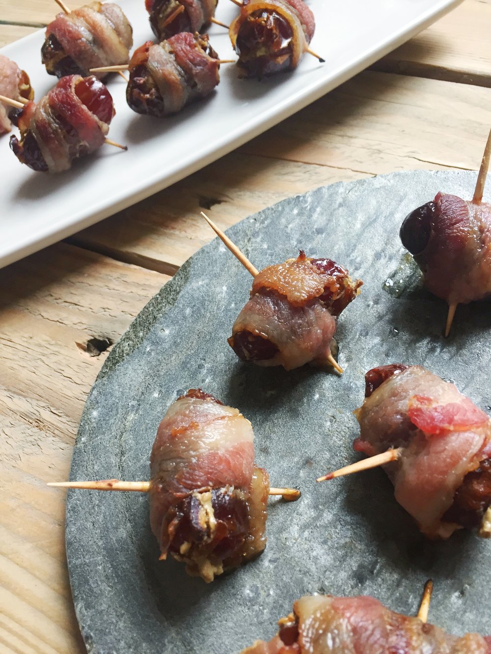 Bacon Wrapped Dates: Two Ways