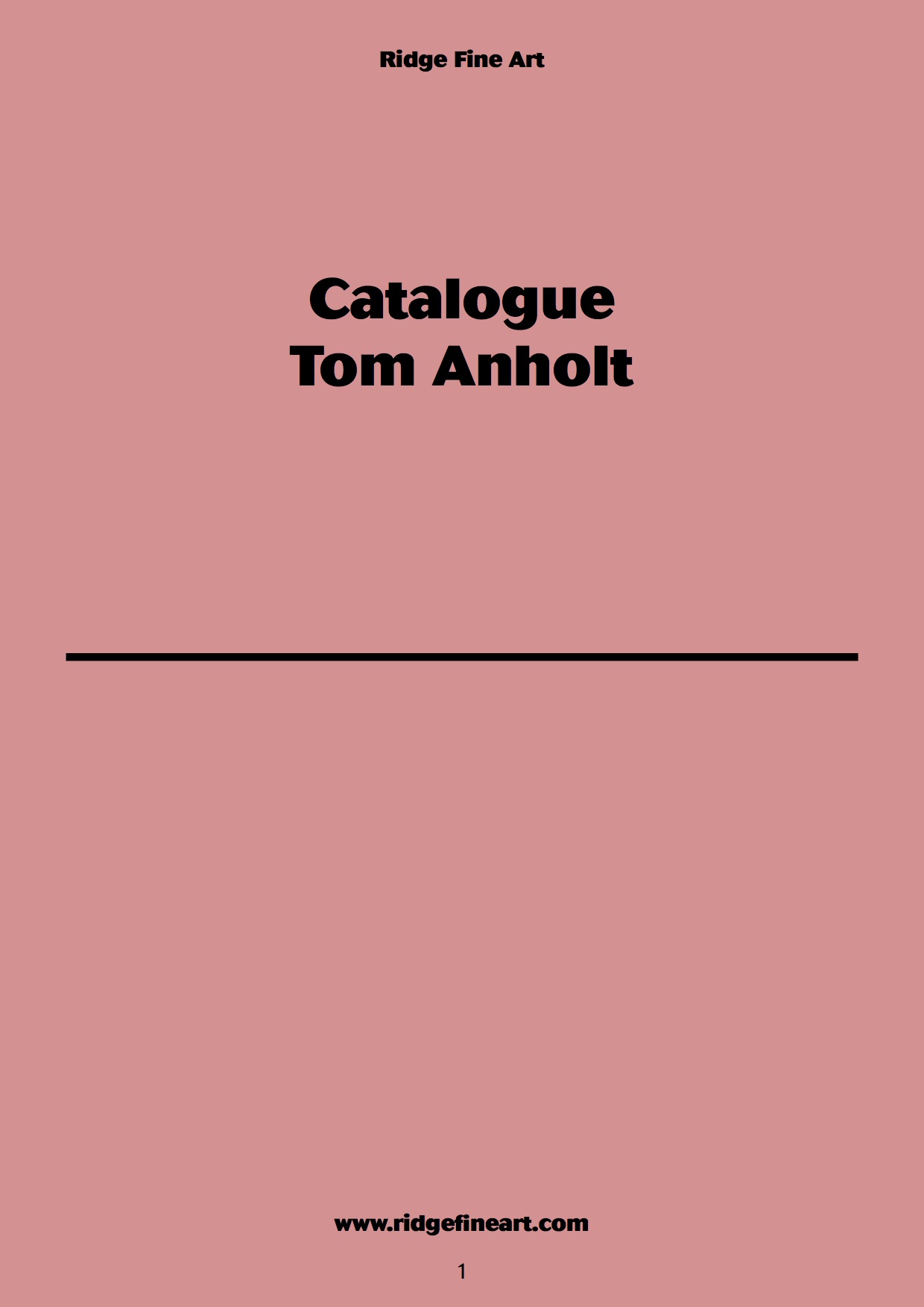 Catalogue Tom Anholt | Ridge Fine Art