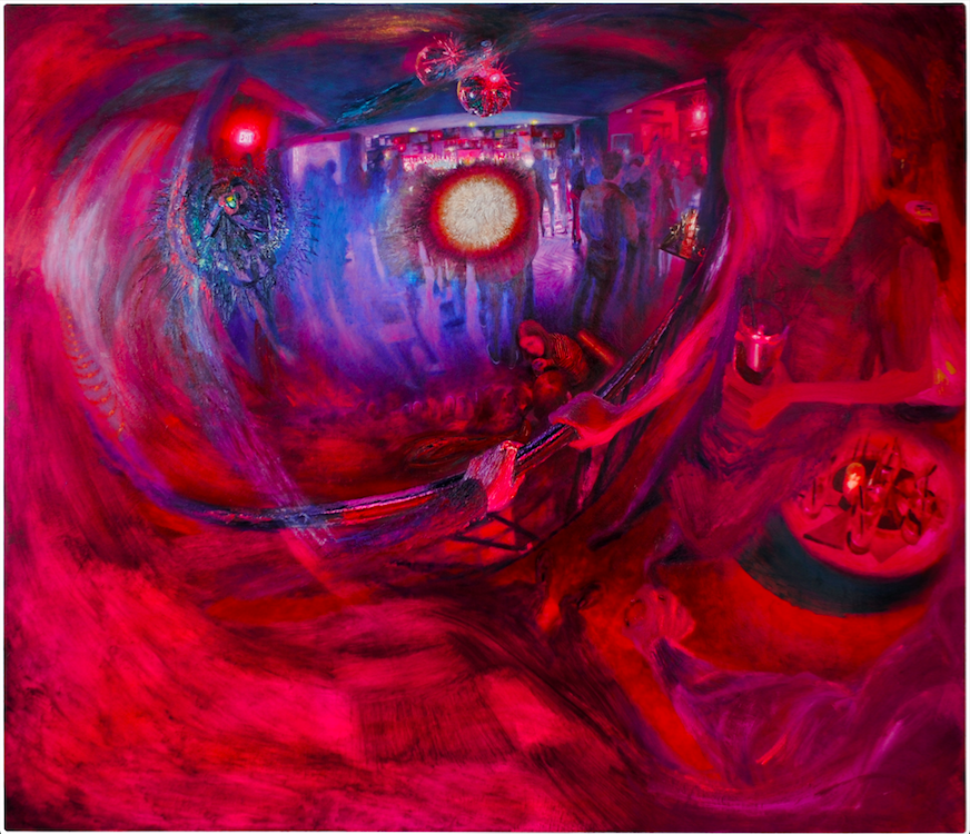   Dylan Vandenhoeck   Bar / Flash / Afterimage , 2018 oil on canvas 72 x 84 inches 