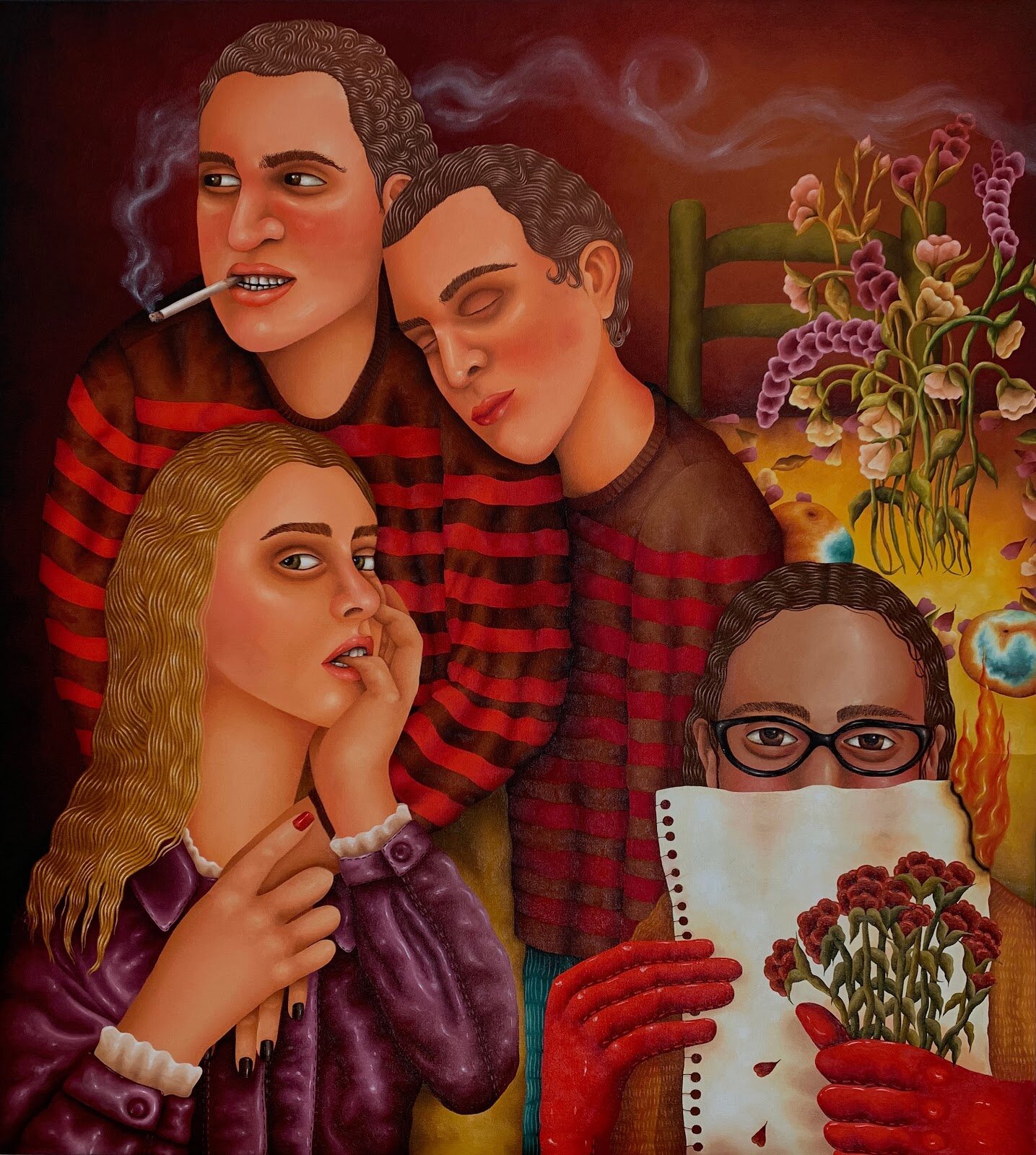 María Fragoso, You've heard this one before, 2020, Oil on canvas, 35h x 39w inches