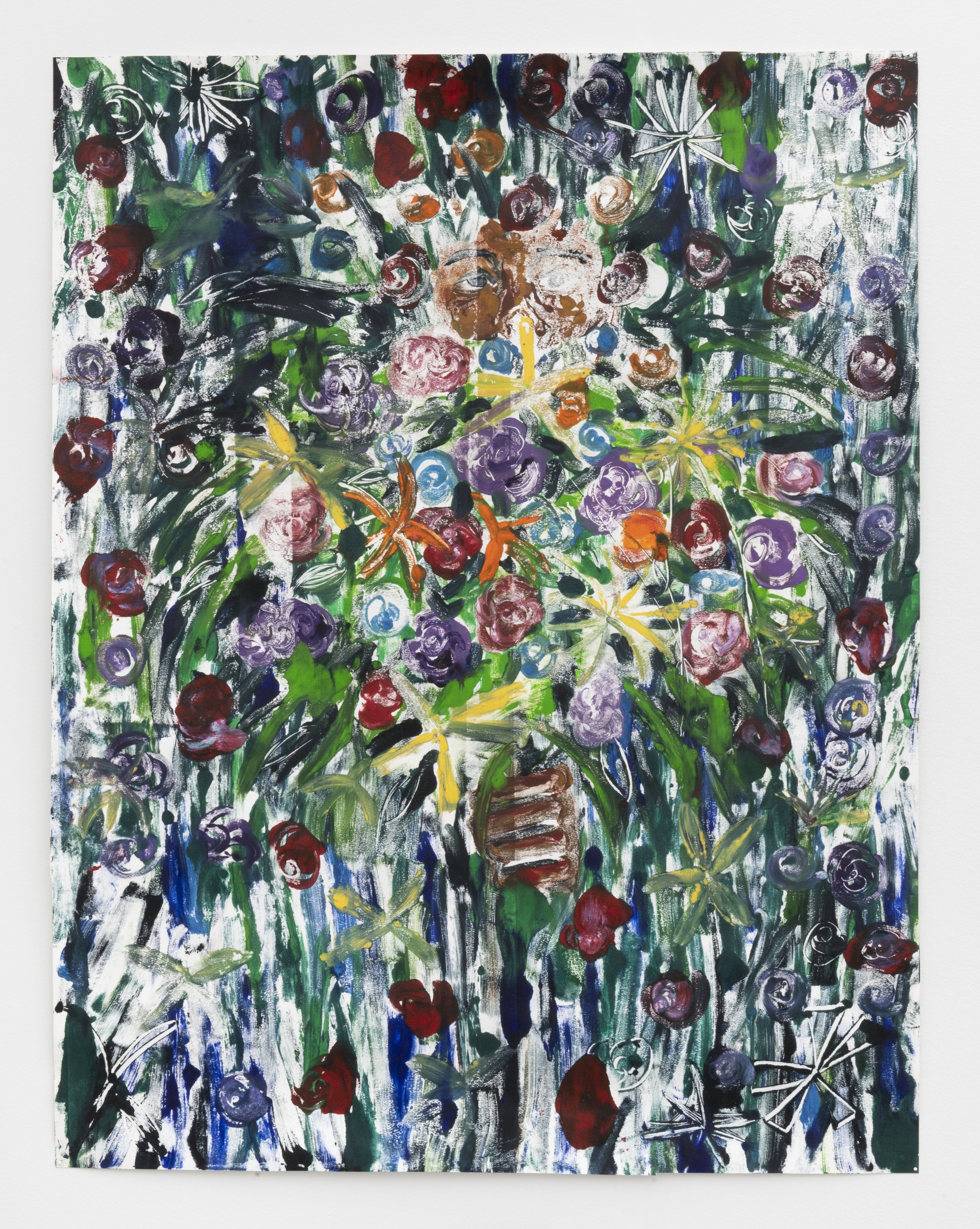 Jarrett Key, Holding a Bouquet, 2021, oil-monotype-archival-paper, 49h x 38w inches, 1969gallery.jpg