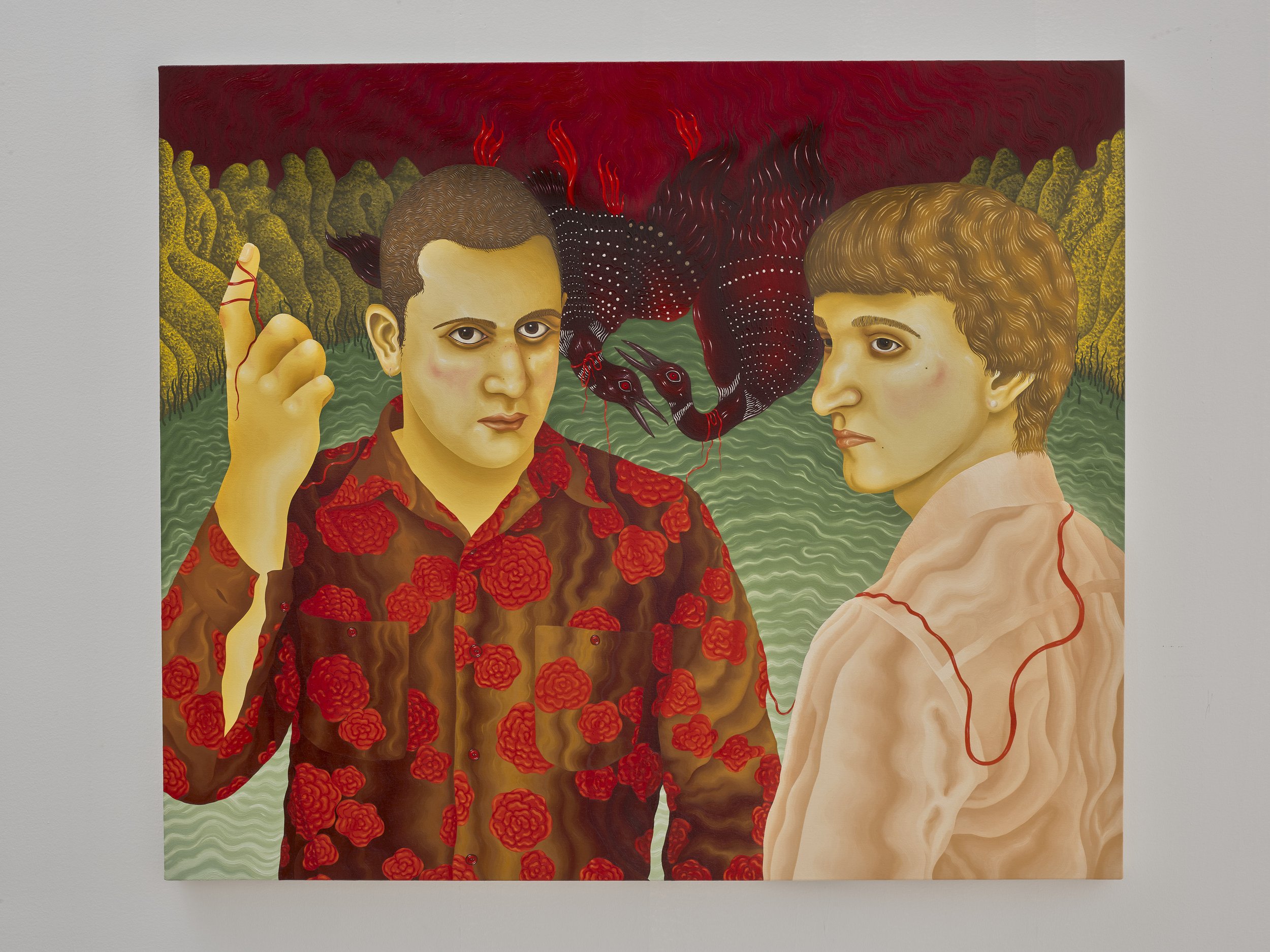 María Fragoso Jara, Testigos, Jordan y Francis, 2022, oil on canvas, 34h x 40w in, 1969 Gallery.jpg