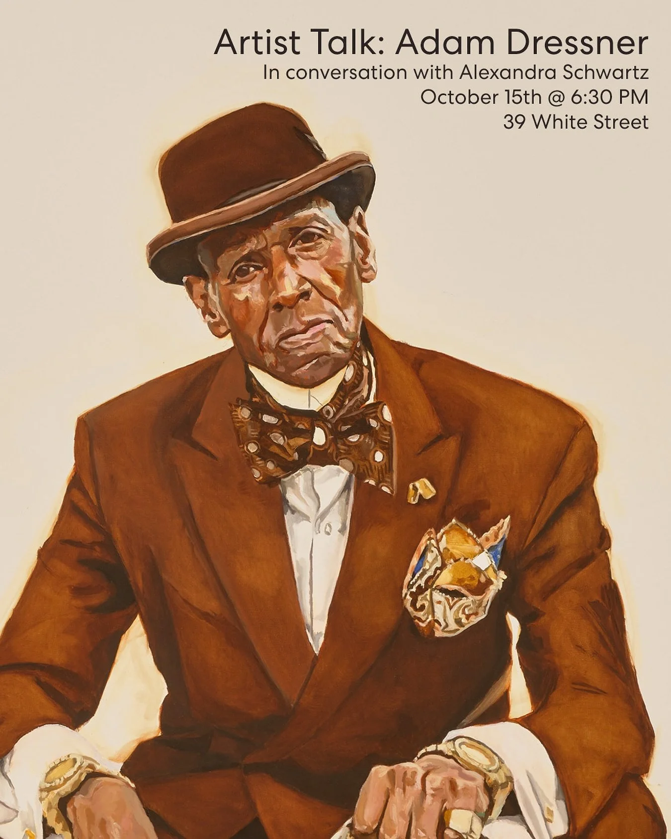 Join us at 1969 Gallery for Alex + Adam: A conversation about portraits and paintings &mdash; an evening exploring art, emotion, and the stories behind the canvas. 

Wednesday, October 15th
6:30 PM 
1969 Gallery - 39 White Street 
RSVP: info@1969gall