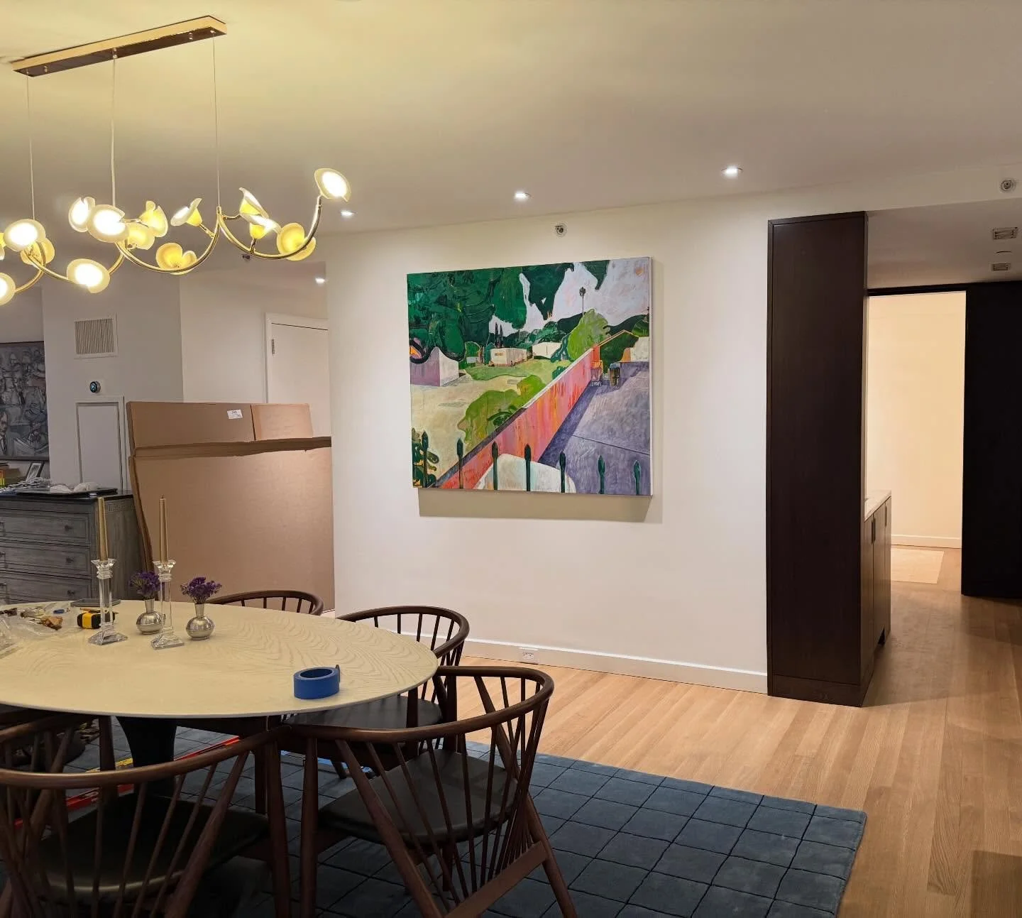 You don&rsquo;t have to wonder if the art is going into storage if you hang it all up for them - Thank You Lili, Maia and Andrew! 

#1969gallery #annaortiz #nickmcphail #neilraitt