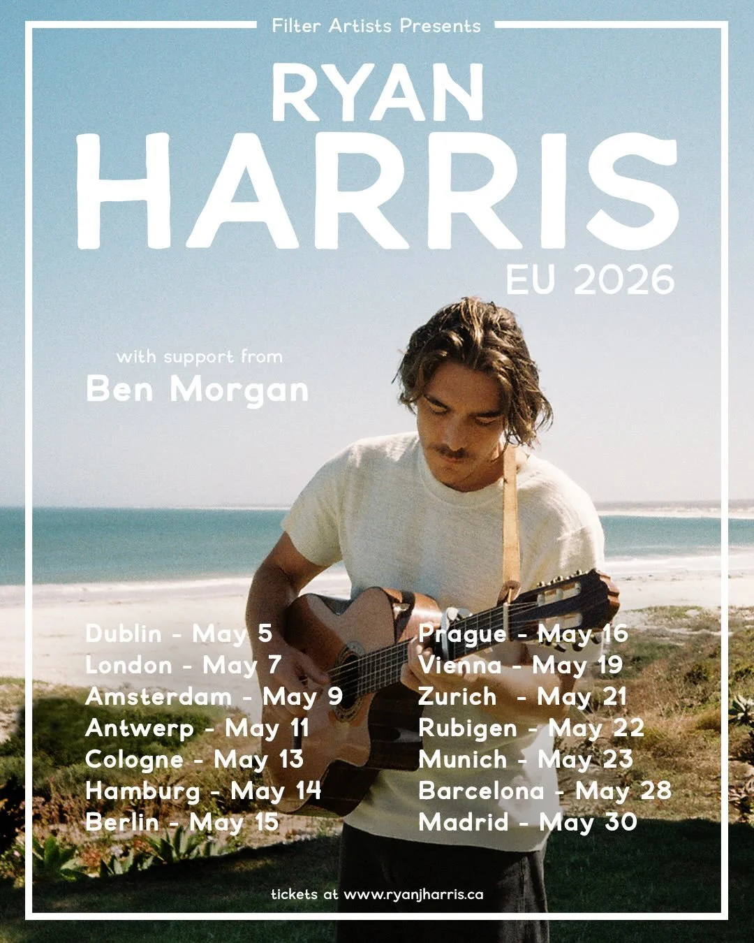 Europe! @benmorgan_ will be opening up next months shows, unreal. 

A friend showed me Ben&rsquo;s music a while back and we&rsquo;ve had it on repeat here in the mountains. Come down early to next months shows to watch Ben&rsquo;s set with us.

He&r