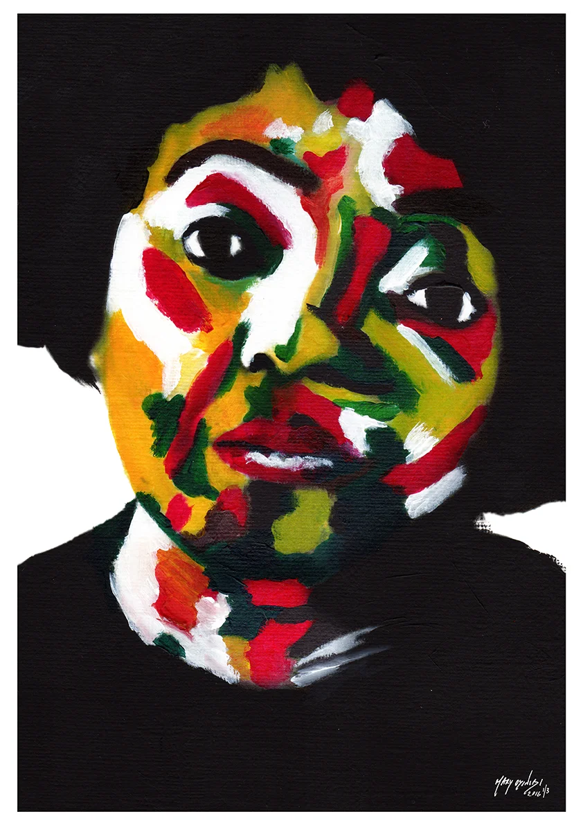 Ngozi - Acrylic Paint, Digital Art, 2016 Size: 29.7 x 42cm
