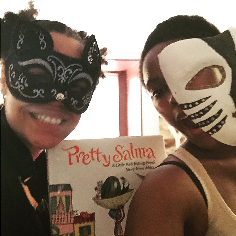 Seychelle and I in costume as Pretty Little Salma and Mr. Dog!